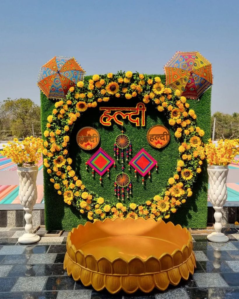 Elegant Haldi decoration showcasing top Haldi decoration in Gorakhpur.