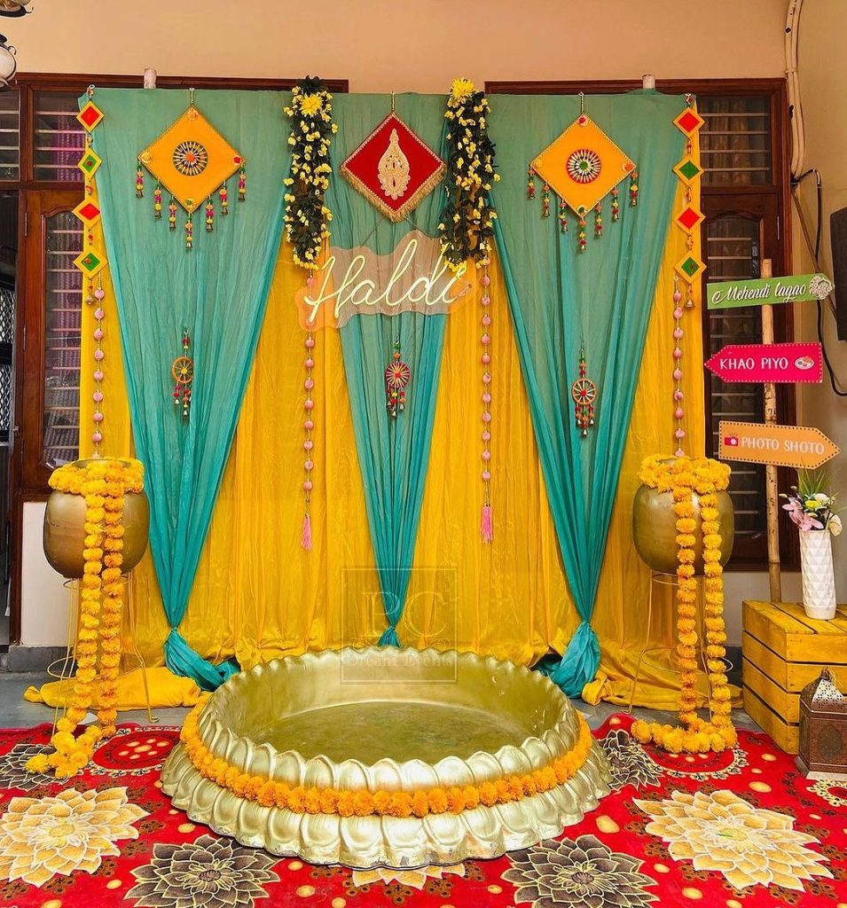 Elegant Haldi decoration showcasing top Haldi decoration in Gorakhpur.