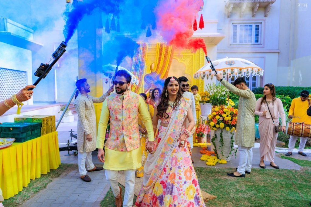 Vibrant Haldi decoration representing top Haldi decoration in Gorakhpur.